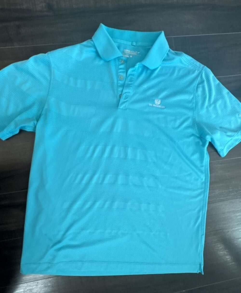 Nike Golf Tour Performance The Phoenician Logo Dri-Fit Striped Mesh Polo Shirt